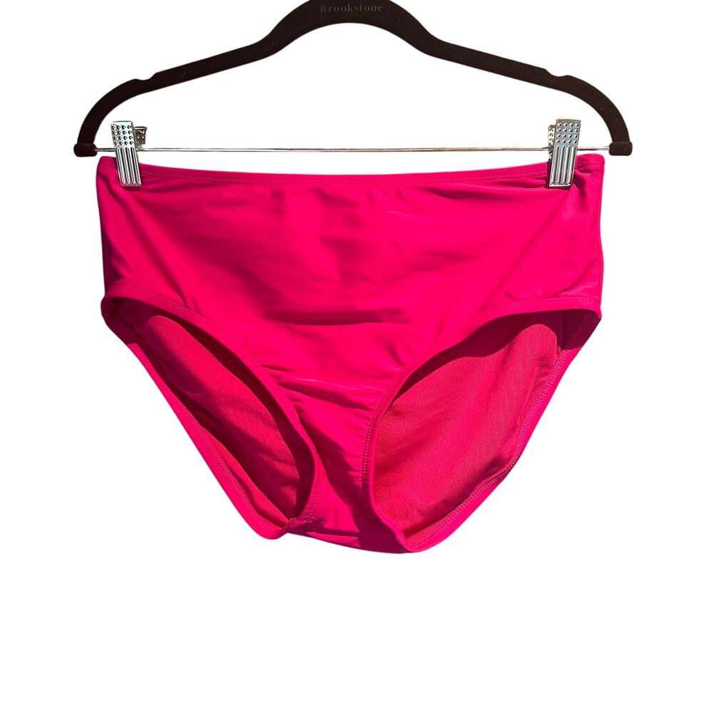 DKNY Size Large Hot Pink Bikini Bottoms mid to high rise Hot tub Pool Cruise
